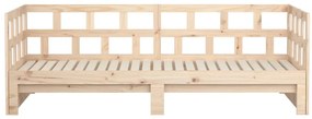 Sofá-cama de puxar 2x(90x200) cm pinho maciço