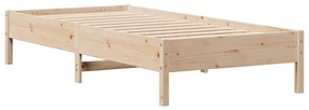 Cama com estante sem colchão 75x190 cm pinho maciço