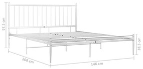 Estrutura de cama metal 140x200 cm branco