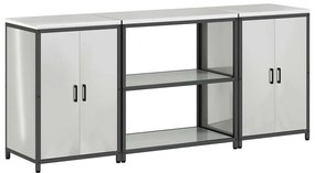 Conjunto de Armazenamento de Cozinha com prateleira 3 pcs Prata