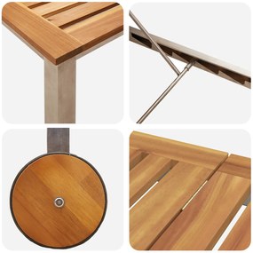 Conjunto de 2 pcs de Cadeiras de Sol vidaXL com Mesa de Madeira de Acá