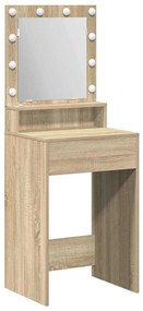 Mesa de Maquiagem com Luzes LED em Carvalho Sonoma, 50x41x135 cm