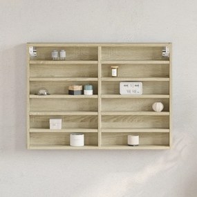 vidaXL Armário vitrine 80x8,5x58 cm derivados madeira carvalho sonoma