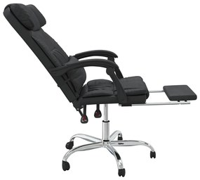 Cadeira escritório massagens reclinável couro artificial preto