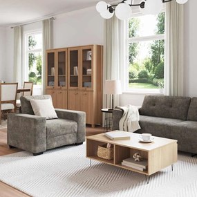 vidaXL Conjunto de Sofás com almofada 3 pcs Cinzeto 221 x 78 x 80 cm