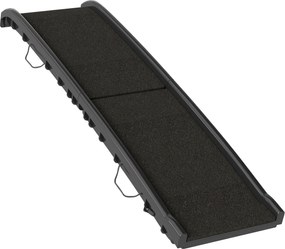 PawHut Rampa dobrável para cães, escada para cão em PP com inclinação suave e superfície antiderrapante, 155x38,5x15,5cm, preto | Aosom Portugal