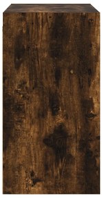 Armário de parede c/ portas vidro 68x37x68,5 cm carvalho fumado
