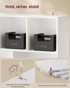 Estante sala, 8 compartimentos, 24 x 90 x 107,4 cm Branca
