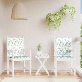 vidaXL Almofadões cadeira de encosto baixo 2 pcs tecido padrão folhas