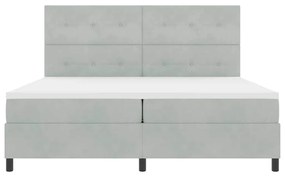 Cama Box com Colchão vidaXL Cinza Claro 200x200 cm Veludo