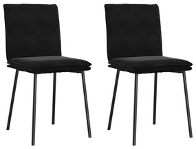 Cadeiras de jantar 2 pcs veludo preto