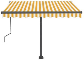 Toldo retrátil manual independente 350x250 cm amarelo e branco
