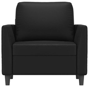 Poltrona Allice - Em Couro Artificial - Cor Preto - 80 x77x80 cm - Ass