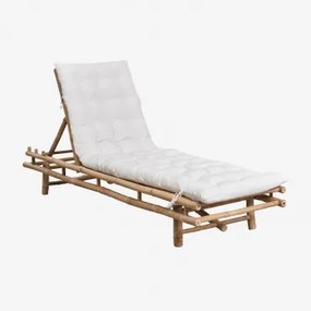 Espreguiçadeira Em Bambu Gossy Bambu & Gardénia Branco - Sklum