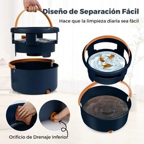 Conjunto de esfregona e balde com escorredor, para pisos lisos com 2 cabeças de esfregona e 9 panos de microfibra Sistema de limpeza azul