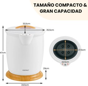 Aquecedor de toalhas 35,5 x 33 x 47 cm em forma de cubo Capacidade 20 L com suporte para fragrâncias Aquecedor portátil para spa com desligamento auto