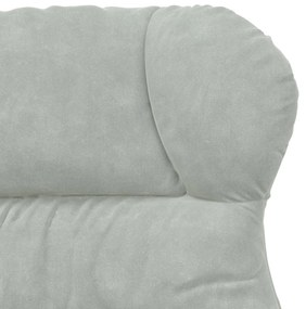 Poltrona Relaxante Veludo Cinza Claro