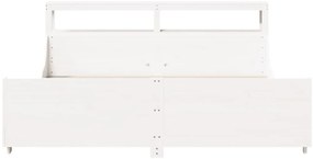 Cama sem colchão 180x200 cm madeira de pinho maciça branco