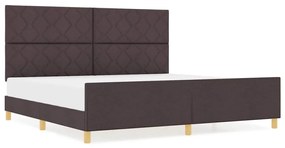 Cama vidaXL em Castanho Escuro, 200x200 cm, Tecido