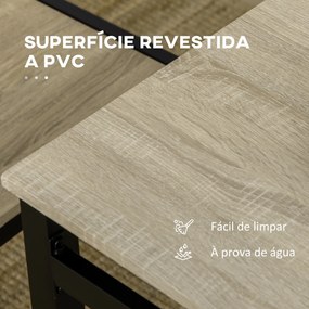 Conjunto de Mesa e Cadeiras de Refeição Mesa de Cozinha Retangular com 4 Cadeiras Estilo Moderno Carvalho e Preto