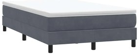 Box Cama de Molas sem Colchão Cinzento Escuro 120x210 cm Veludo