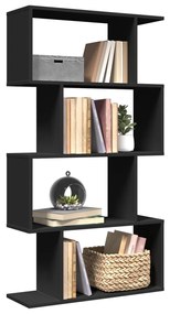 vidaXL Estante divisória 4 níveis 70x24x129 cm derivados madeira preto