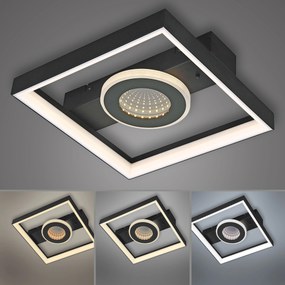 Candeeiro de Teto Design Preto c/ LED Dimmer e Comando - Traforo