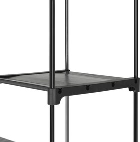 Guarda Roupa em tecido com varões para roupa 140 x 43 x 174 cm cinzento