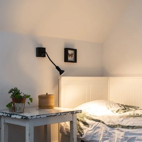 Candeeiro de parede moderno flexível USB preto - Zeno