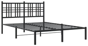 Estrutura de cama com cabeceira 120x200 cm metal preto