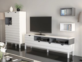 Móvel TV Adel – Branco/Antracite – 180x53,6x35 cm