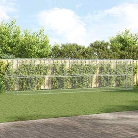 vidaXL Canil de Cachorro 4 pcs Prateado 8 x 2 x 2 m Aço galvanizado