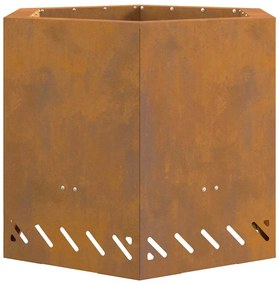 Fogueira Sem Fumaça Hexagonal 58x58x51 cm Aço Envelhecido