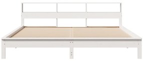 Cama sem colchão 180x200 cm madeira de pinho maciça branco