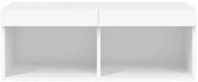 Móvel de TV com luzes LED 80x30x30 cm branco