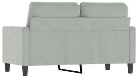 Sofá de 2 lugares 120 cm veludo cinzento-claro