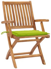 Cadeiras de jardim dobráveis c/ almofadões 4 pcs teca maciça