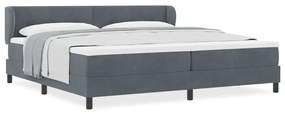 Cama Box com Colchão vidaXL Cinza Escuro 200x200 cm em Veludo
