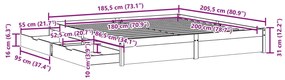 Cama sem colchão 180x200 cm madeira de pinho maciça branco