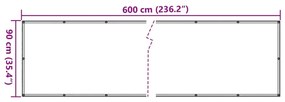 Tela de privacidade para varanda 600x90 cm PVC creme