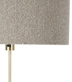 Candeeiro de pé ajustável dourado com abajur taupe 50 cm - Parte Design