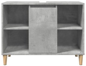 Móvel casa de banho 80x33x60 cm derivados madeira cinza cimento
