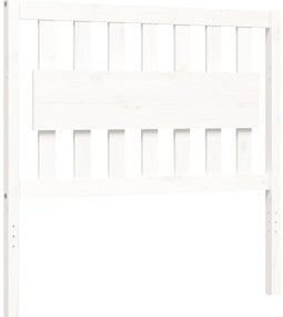 Cama sem colchão 100x200 cm madeira de pinho maciça branco