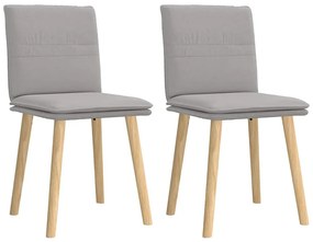 Cadeiras de jantar 2 pcs tecido cinza nuvem