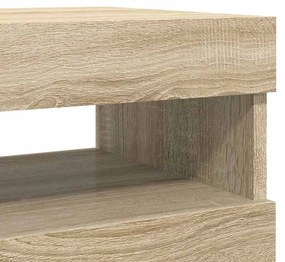 Móveis de TV com luzes LED 2 pcs 60x35x40 cm carvalho sonoma