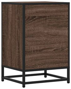 Mesa de cabeceira carvalho castanho 40x34,5x60 cm madeira metal
