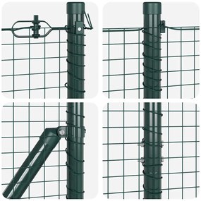 Cerca de Arame Soldado com 13 Postes Flangiados Verde 1.2x50 m Aço