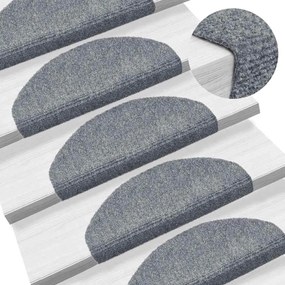Tapetes de escada autoadesivos 30 pcs 65x21x4cm cinzento-claro