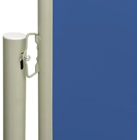 Toldo lateral retrátil para pátio 140x600 cm azul