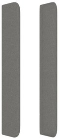 Cabeceira cama c/ abas tecido 83x16x118/128 cm cinzento-escuro